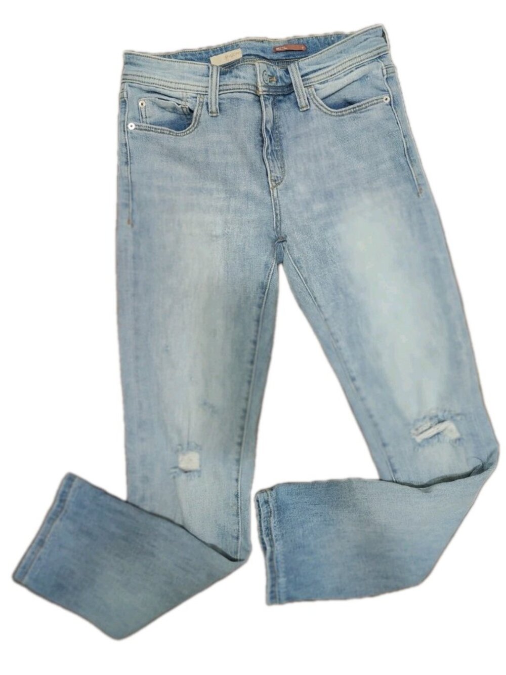 Pilcro by Anthropologie Light Wash Distressed Slim Jeans Size 27 L27